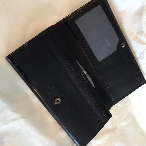 Grand Lion Leather Wallet Black 7 x 3 1/2” vintage - Picture 10 of 16